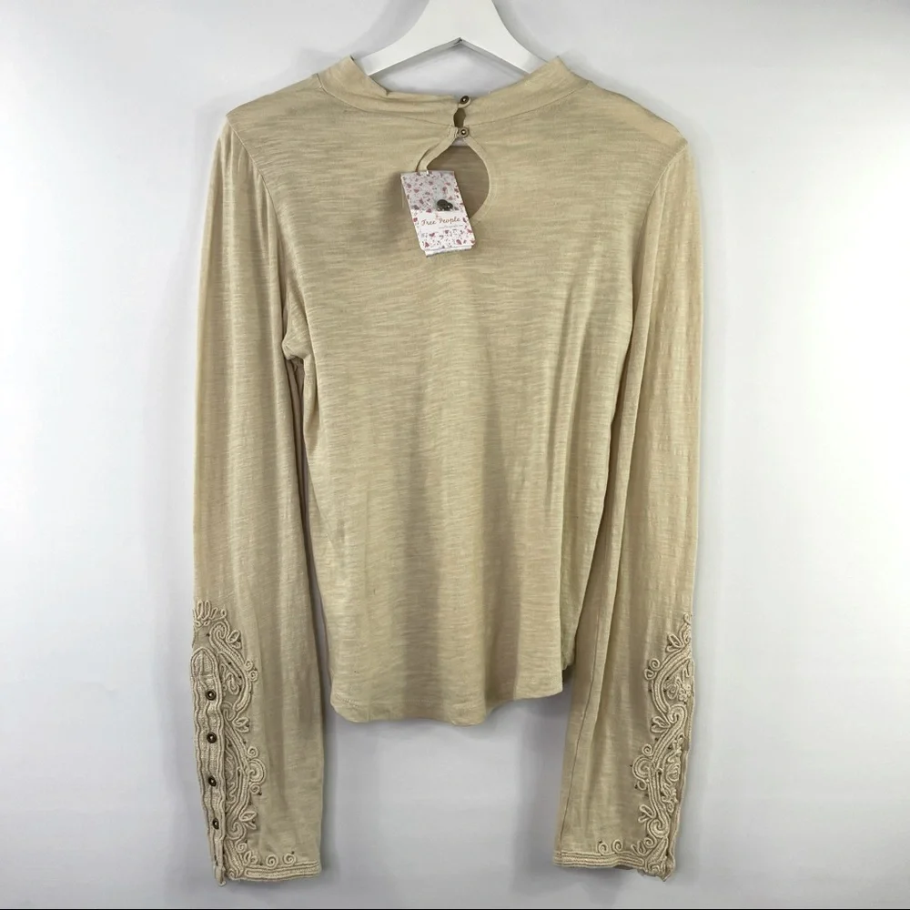 NWT Free People Top Hooked On You Long Sleeve Top Size Small